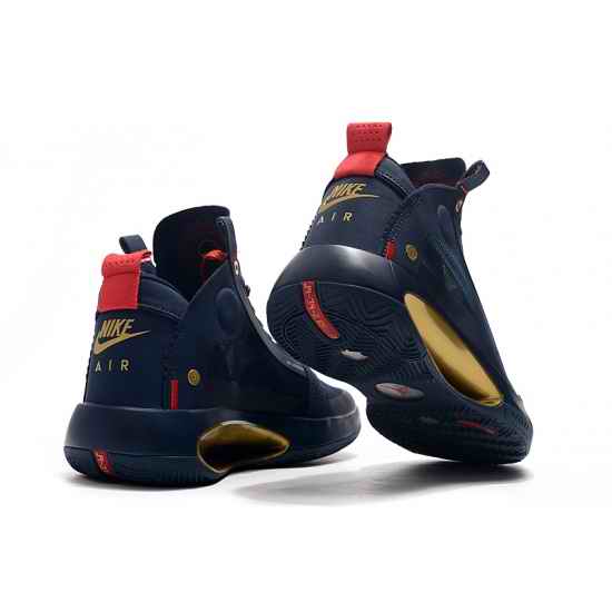 Air Jordan XXXIV Men Basketball Sneakers Navy Blue Gold-2